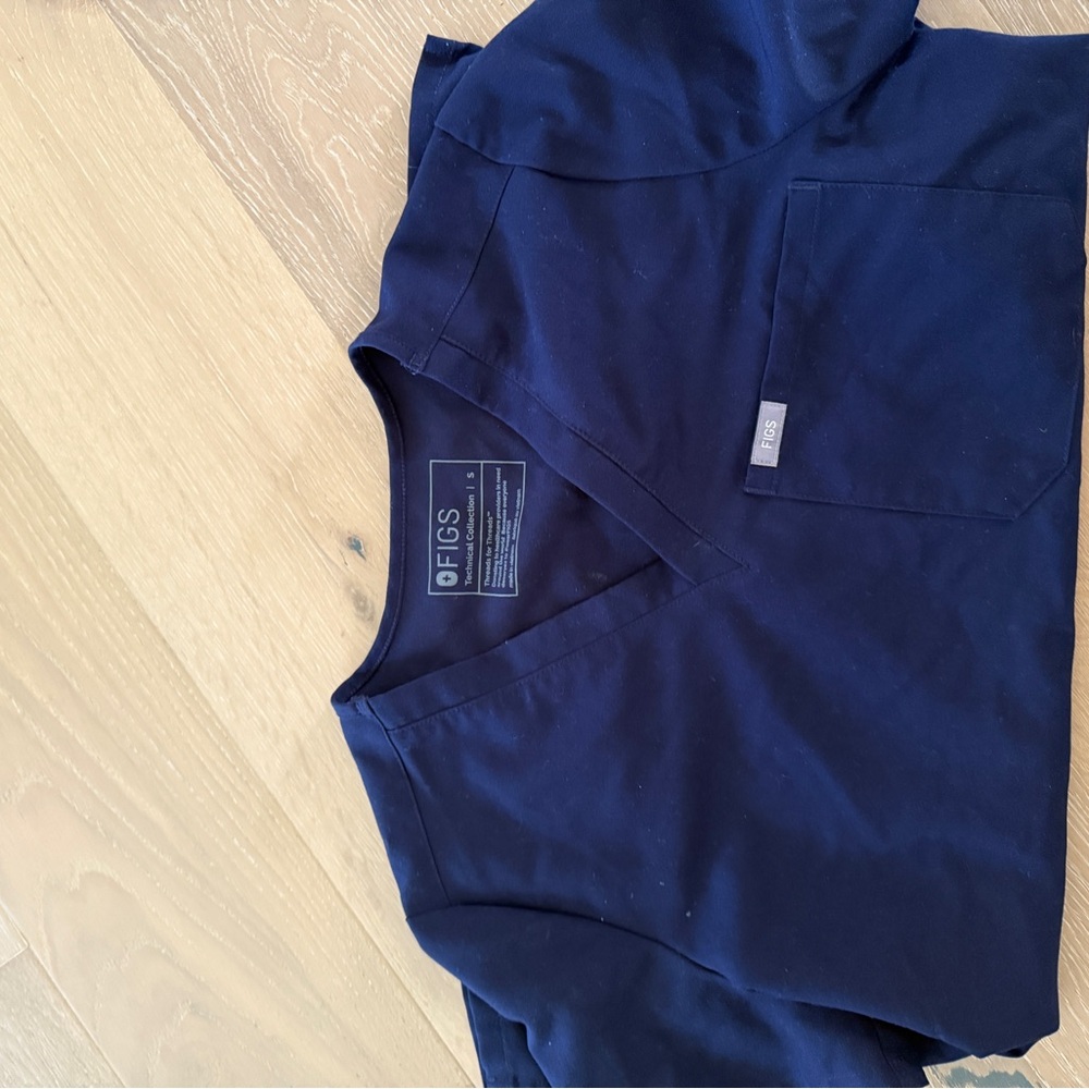 Navy Blue Figs scrub top
